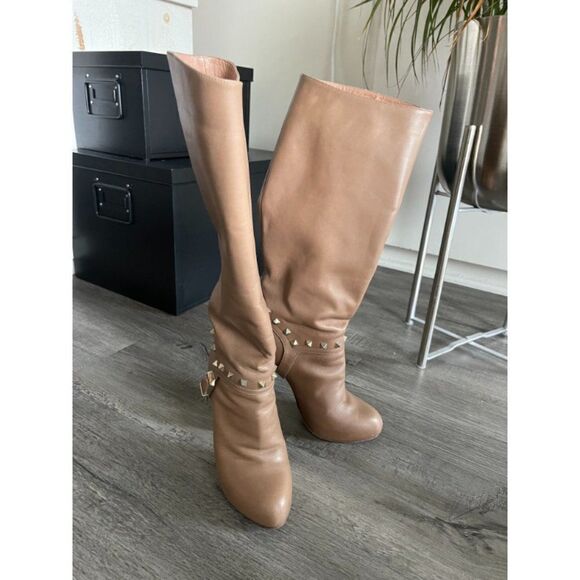 VALENTINO Tan Rockstud Accents Leather Boots Size 36EUR - Picture 7 of 16